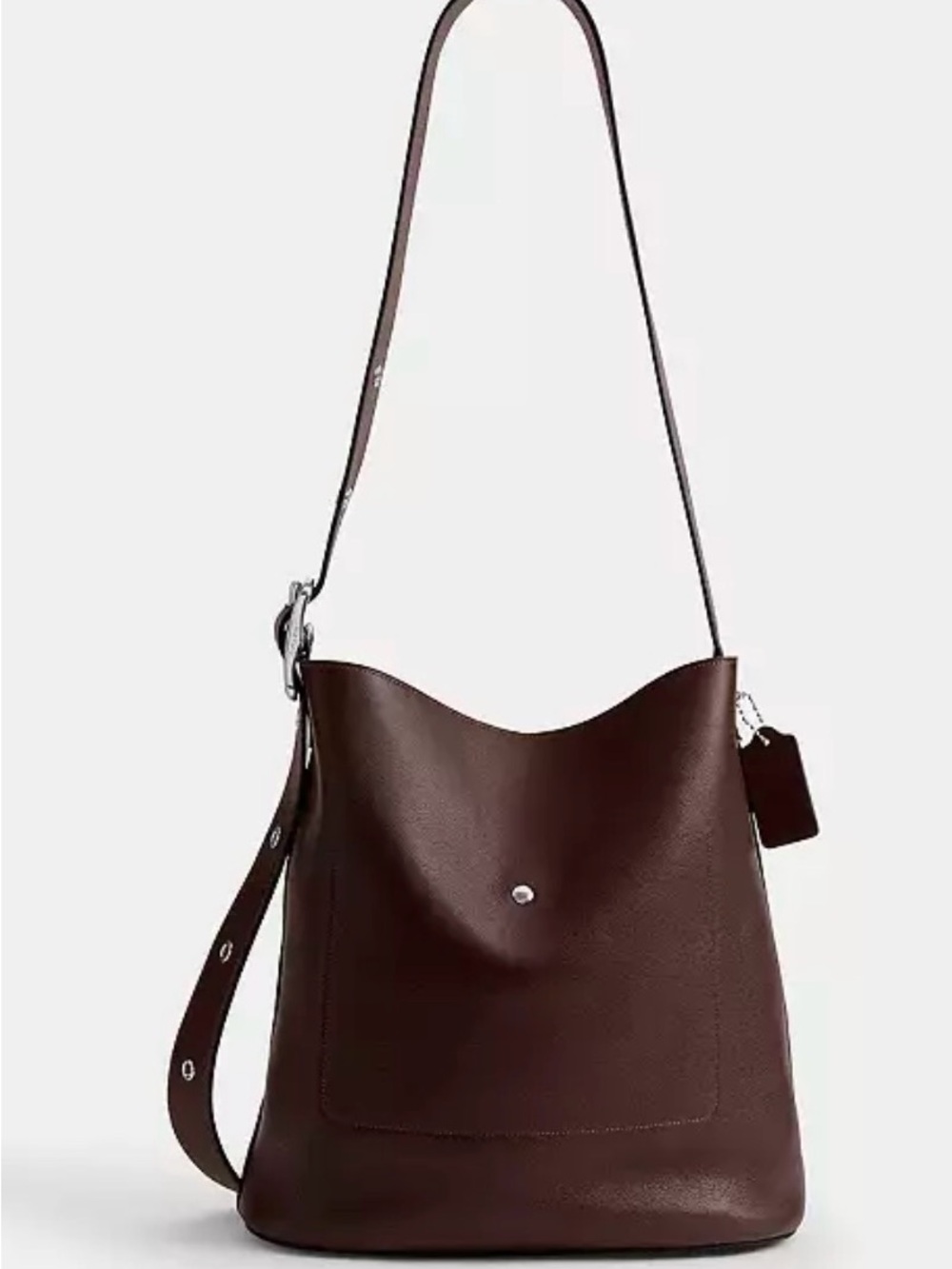 Coach Dark Brown Pebble Leather Shoulder Bag - Picture 4 of 4